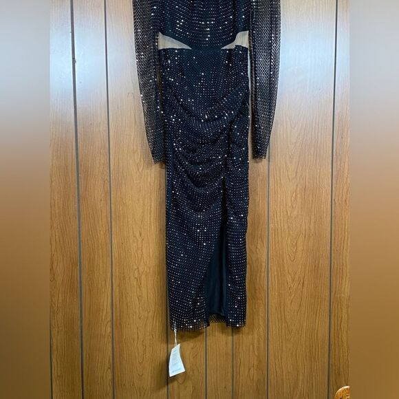 Self-Portrait  Diamante Fishnet Midi-Dress size 4 - Picture 13 of 16